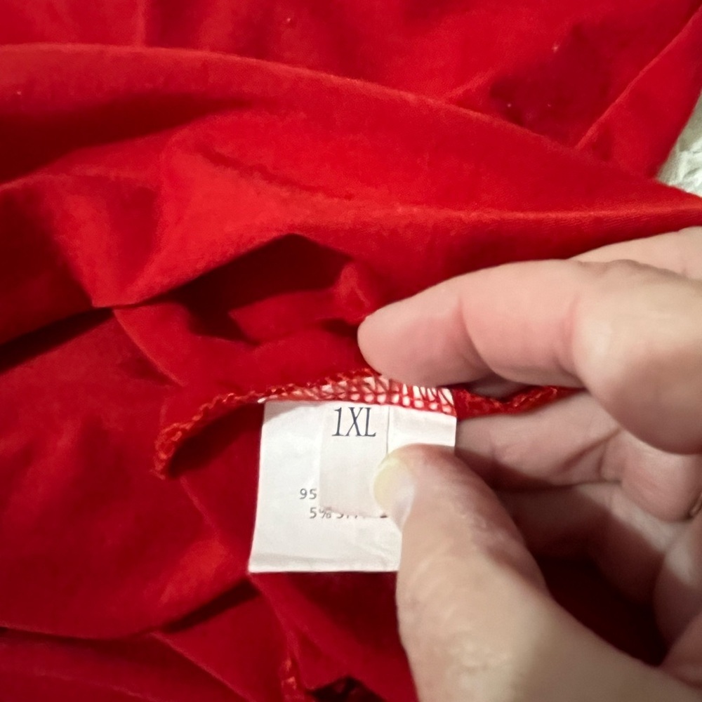 Elegant Red Long Sleeve Women's Top 1XL - Picture 3 of 6